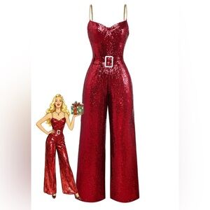 Red Sequin Jumpsuit